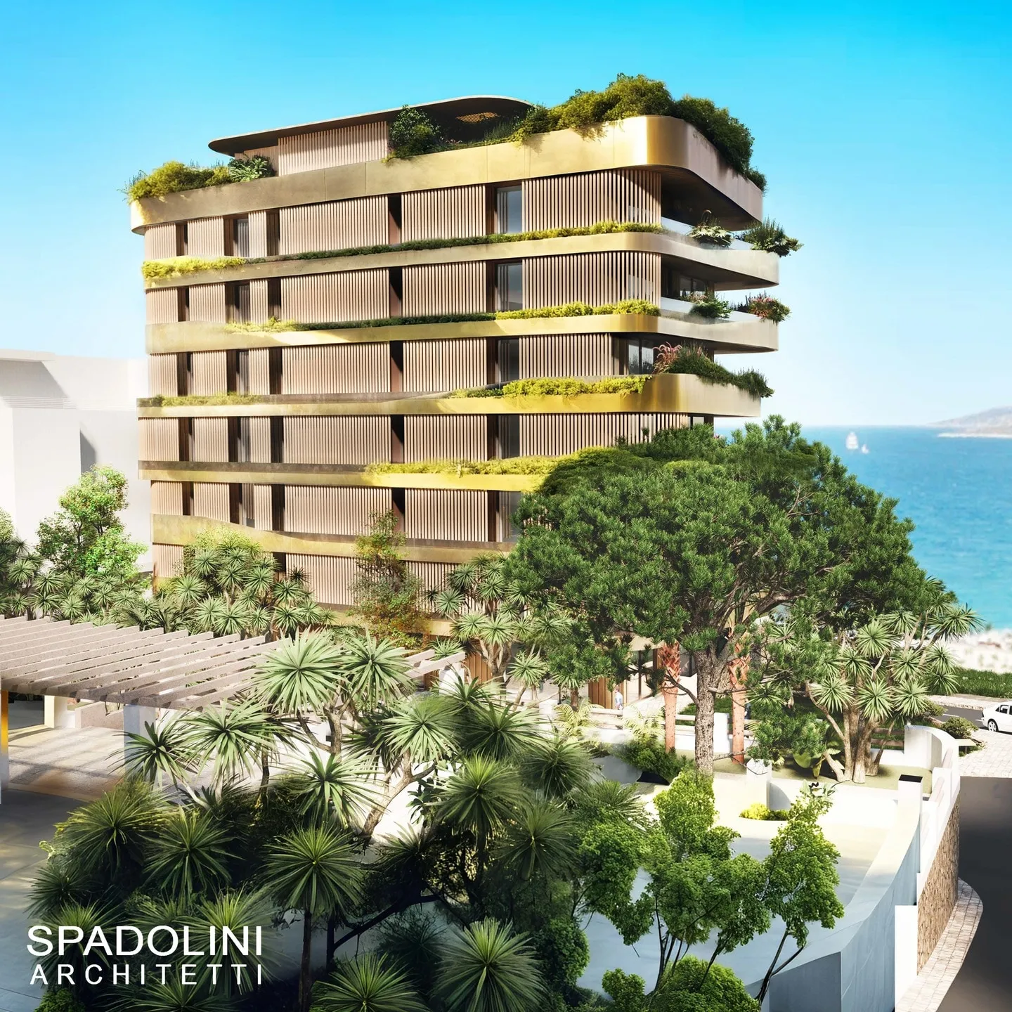 Godinë banimi dhe hoteli, Sarandë, Shqipëri — Godina mbi Detin Jon