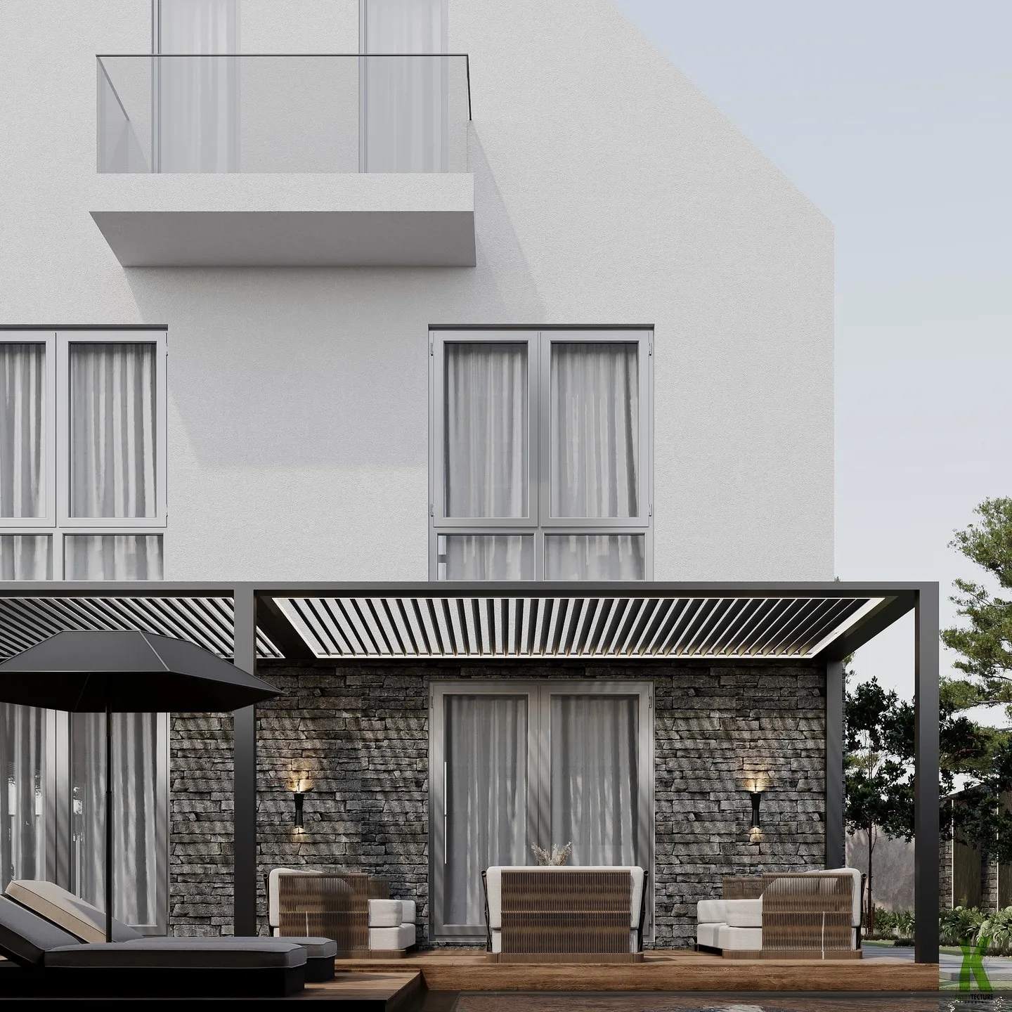 Vilë individuale — Pergola dhe hija